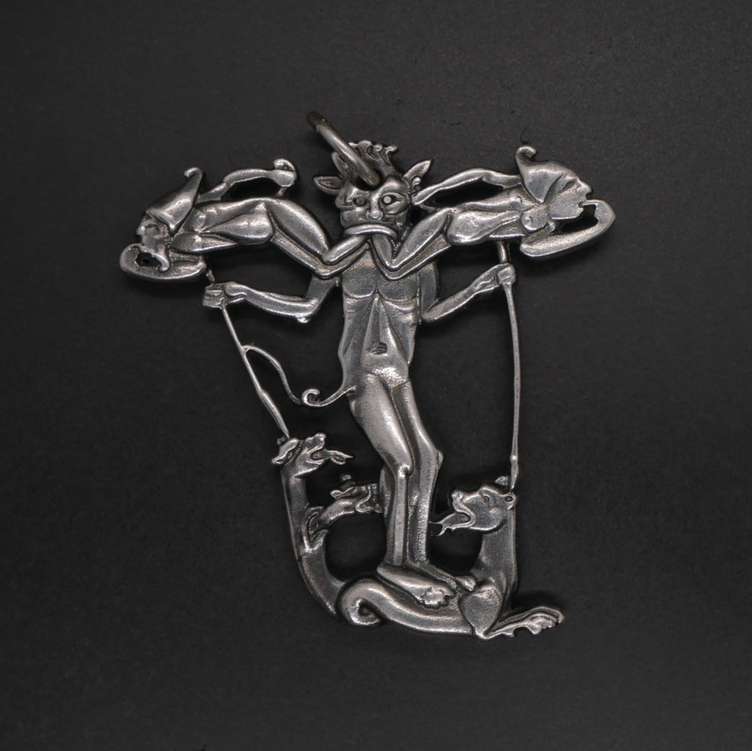 Demonic grotesque initial T Pendant